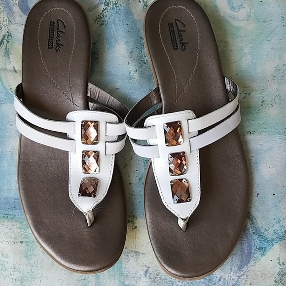 Clarks Shoes - Clarks Super Cute White Rhinestone Sandals